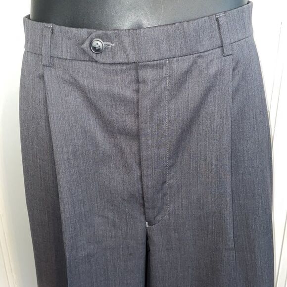 Bravini Trousers gray wool dress pants - Picture 2 of 7